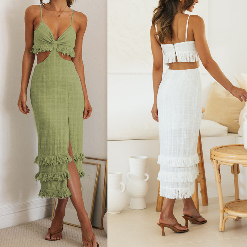 New Fashion Distinctive Strap Elegant Skirt Personal Hip Long Skirt Slim-fit Hem Split Backless dress New Fashion Distinctive Strap Elegant Skirt Personal Hip Long Skirt Slim-fit Hem Split Backless dress