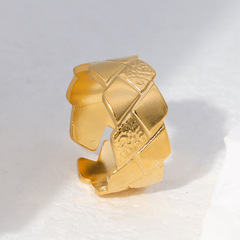 跨境開口鈦鋼戒指男女不掉色簡約復古情侶對戒個性不鏽鋼指環批發