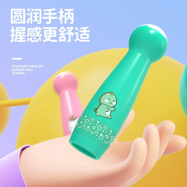 Children's Beginners Skipping Rope Kindergarten Primary School Entrance Examination Exercise Supplies Cartoon Pattern Coarse Cotton Rope Skipping Rope