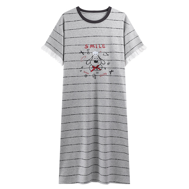 Pijama de algodón de verano de mujeres de manga corta lindo dibujo animado pijama rojo de verano de mujeres sueltas primavera y otoño ropa para el hogar