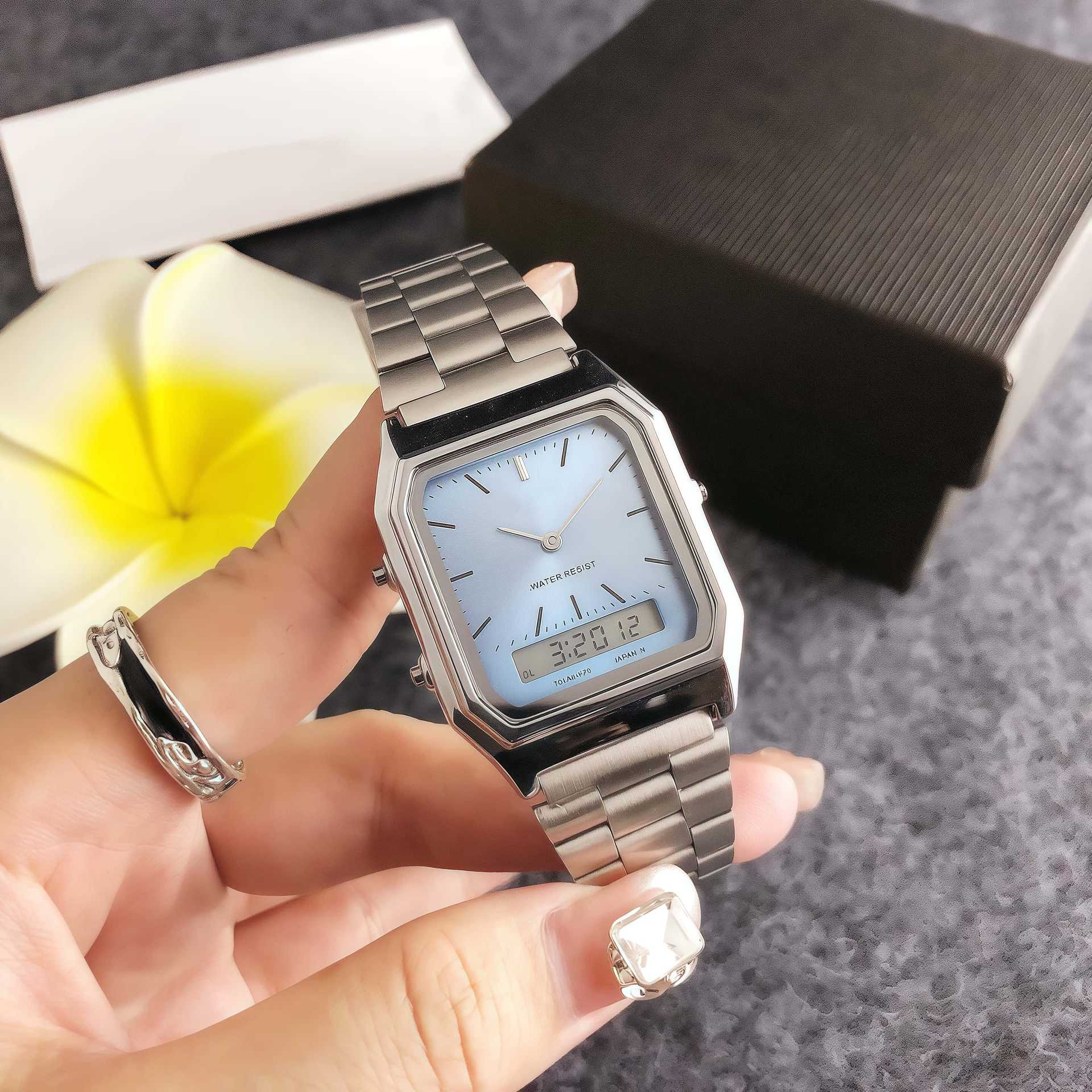 Electronic Watch Square Steel Band Large Dial High Sense Niche Calendar Fashion All-match Women's Watch Anniversary Gift