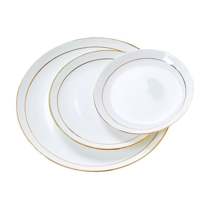 Слух Недели (Jingdezhen) костяная фарфоровая месяц CD-ROM домашний холодный диск для отеля золотая тарелка диск лунная диск плоская подарок