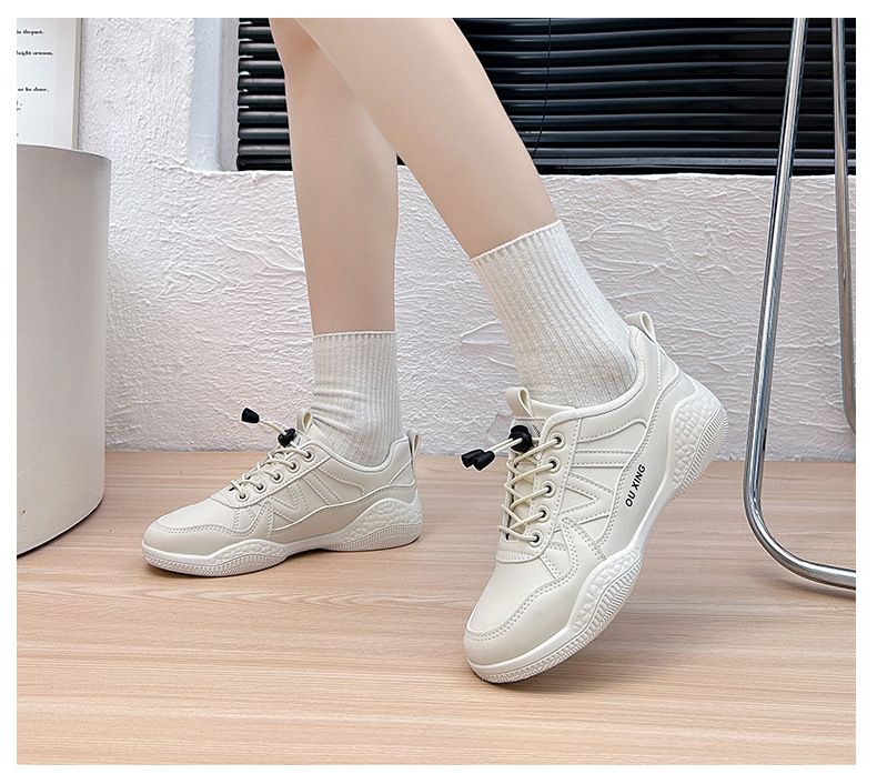 2024 printemps nouveau Instagram coréen respirant petites chaussures blanches polyvalentes chaussures de sport décontractées pour les étudiantes chaussures pour femmes_voghion.com