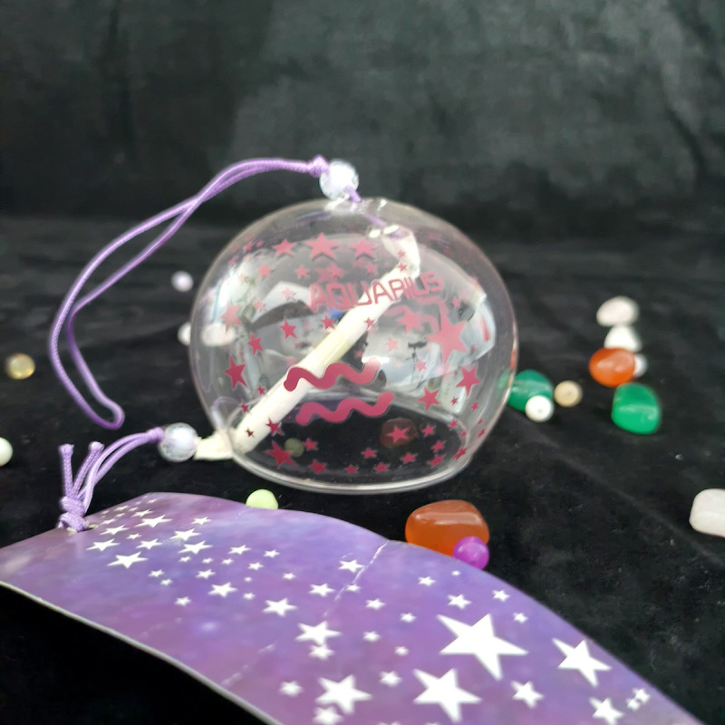 DIY 和風クリエイティブギフト 12 星座ガラス風鈴吊り飾り誕生日ギフト工芸品寝室の装飾風鈴|undefined