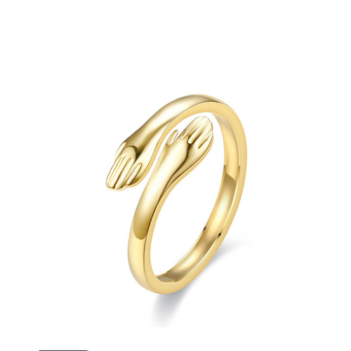 Cross-border European and American retro style titanium steel ring for men, fashionable open ring, light luxury niche couple ring jewelry