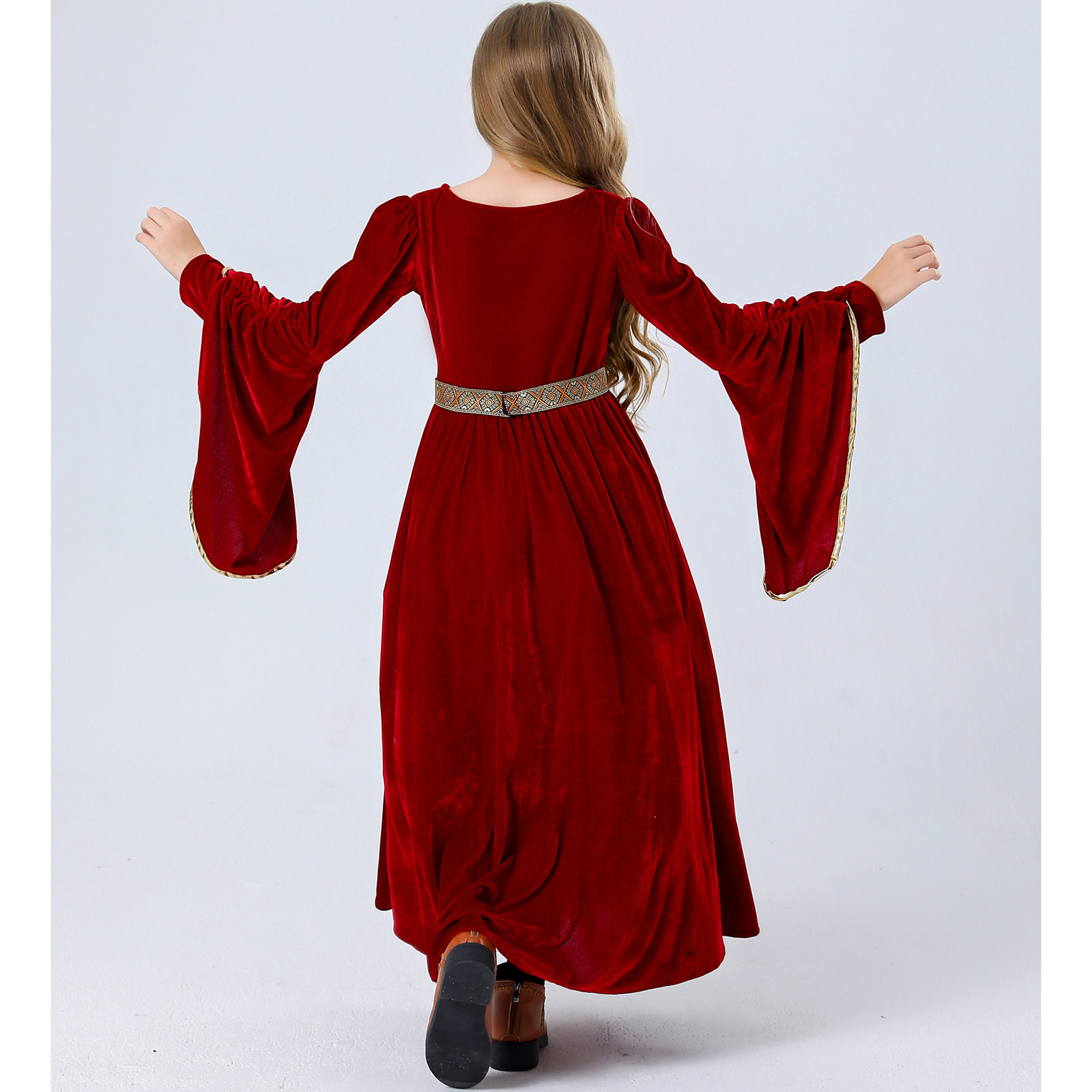 thumbnail image 4 of Disfraces de Halloween 2024 S-XL Disfraz de princesa de palacio medieval para niños de Halloween Vestido retro para niñas Disfraz de teatro escénico para niñas, 4 of 5
