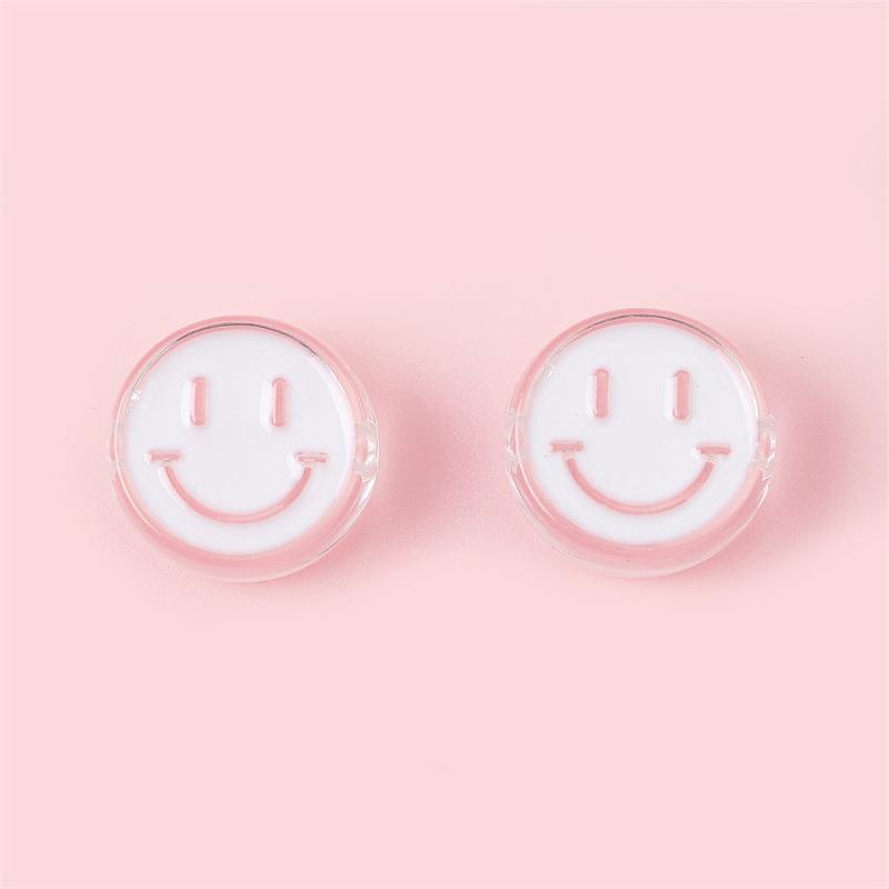 4 Pieces Diameter 22mm Hole 4~4.9mm Arylic Smiley Face Polished Beads display picture 10