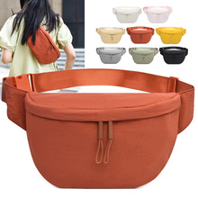 跨境简约时尚腰包男女同款休闲斜挎包户外运动胸包女可定 制logo