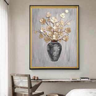 Wabi-Sabi Style Shell Decorative Painting Living Room Retro Hand-Painted Art Oil Painting High-End Restaurant Entrance Stereo Wall Hanging Painting