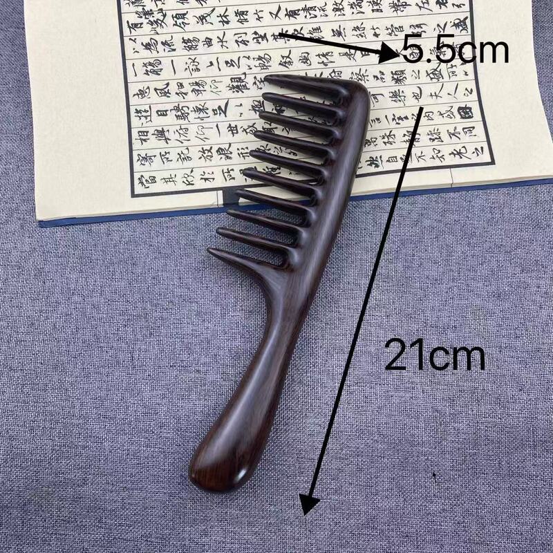 天然黒檀マッサージコーム家庭用大歯木製コームマッサージワイド歯コーム木製ヘアカーリングコーム卸売|undefined