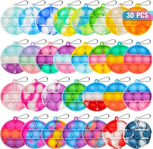 Pop Fidget Toys mouse killer pioneer round keychain mini backpack pendant finger bubble toy