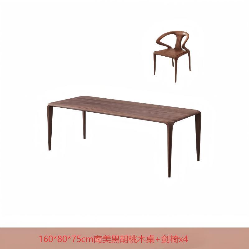 호두나무 테이블 160*80*75cm + 검자형 의자_4