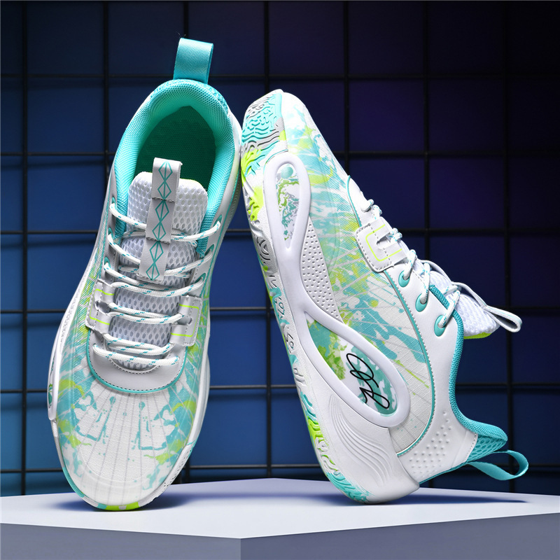Zapatillas de Baloncesto de Corte Bajo para Hombre de Goma y Cuero Sintético para Pista image 8