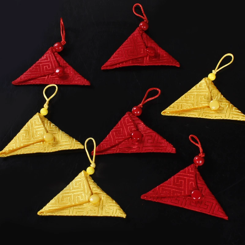 Новая горячая распродажа красных пуговиц без шитого треугольника благословения сумка сумка сумка для шеи ребенка пустое мешки