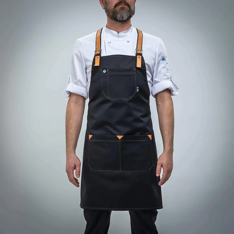 Transfronterizo Amazon delantal de lona grueso logo personalizado Hotpot cocina de café delantal de ropa de trabajo de restauración delantal