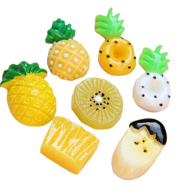 夏のシミュレーション樹脂パイナップルキウイバナナの果物の部品diy子供のヘアピンのカチューシャのアクセサリーの部品|undefined