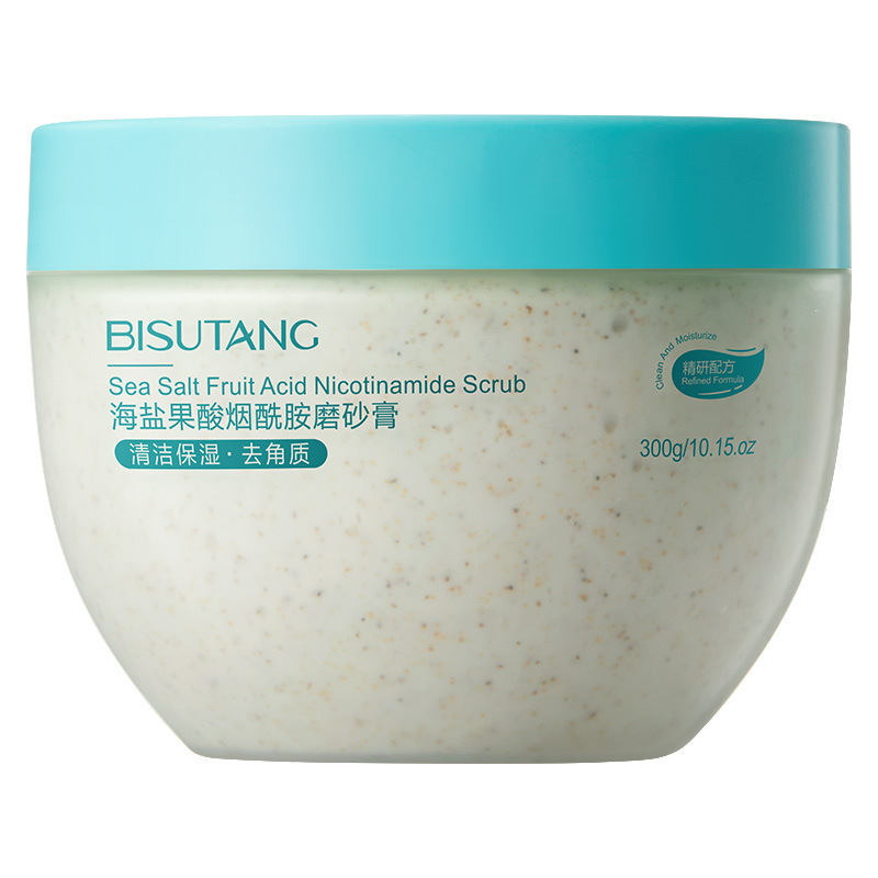 Bisutang シーソルト フルーツ酸 ナイアシンアミド スクラブは、穏やかな角質除去で、荒れやくすみを改善し、繊細な肌を明るくします。|undefined