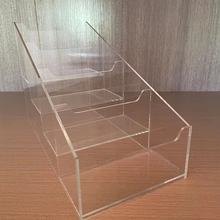 透明亚克力台式商务名片盒透明桌面收纳盒展会多层创意架子