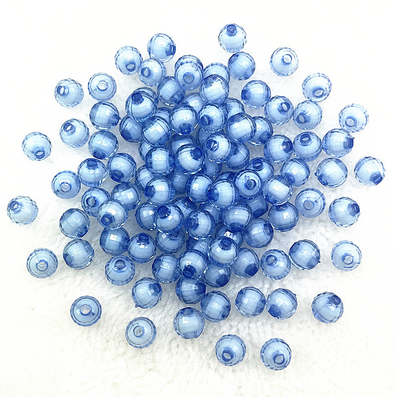 50 pcs/paquete 8mm material de cuentas de bricolaje hecho a mano para niños 96 lados superficie de corte acrílico cuentas de tierra cuentas sueltas