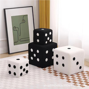 Nordic Style Internet Celebrity Shoe Changing Small Stool Household Living Room Dice Stool Small Apartment Simple Bedroom Sitting Stool Creative Makeup Stool