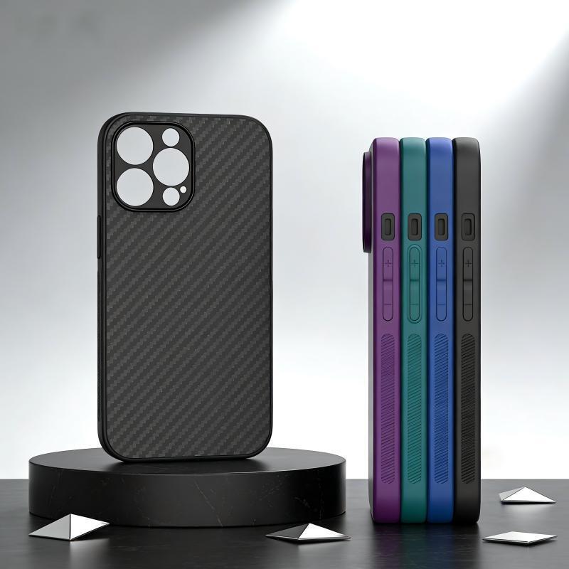 iPhone 14Plus Anti-Fall Phone Case 17 Sets Apple 15Promax Carbon Fiber Tpu Phone Case Anti-Fingerprint