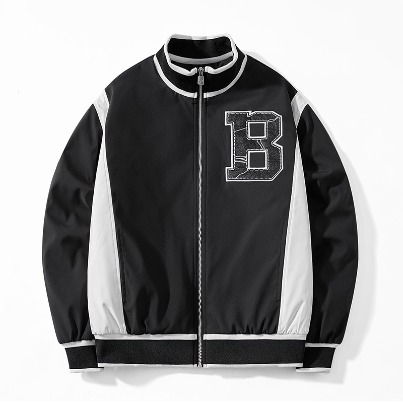 Algodón grueso de moda chaqueta de cuello alto versátil letras americanas chaqueta de manga larga chaqueta chaqueta de invierno