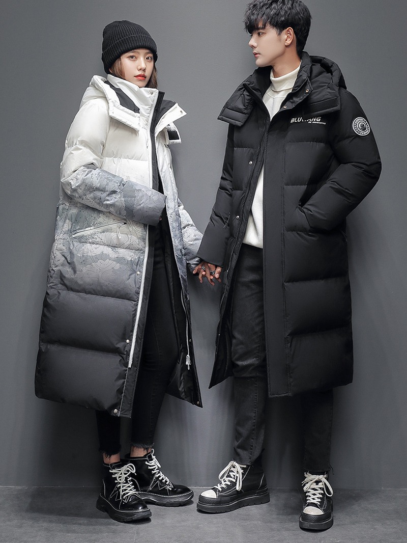 Chaqueta de la pareja de invierno para hombre nueva chaqueta de pato blanco de longitud media 90 abajo para hombre (inspección de calidad)