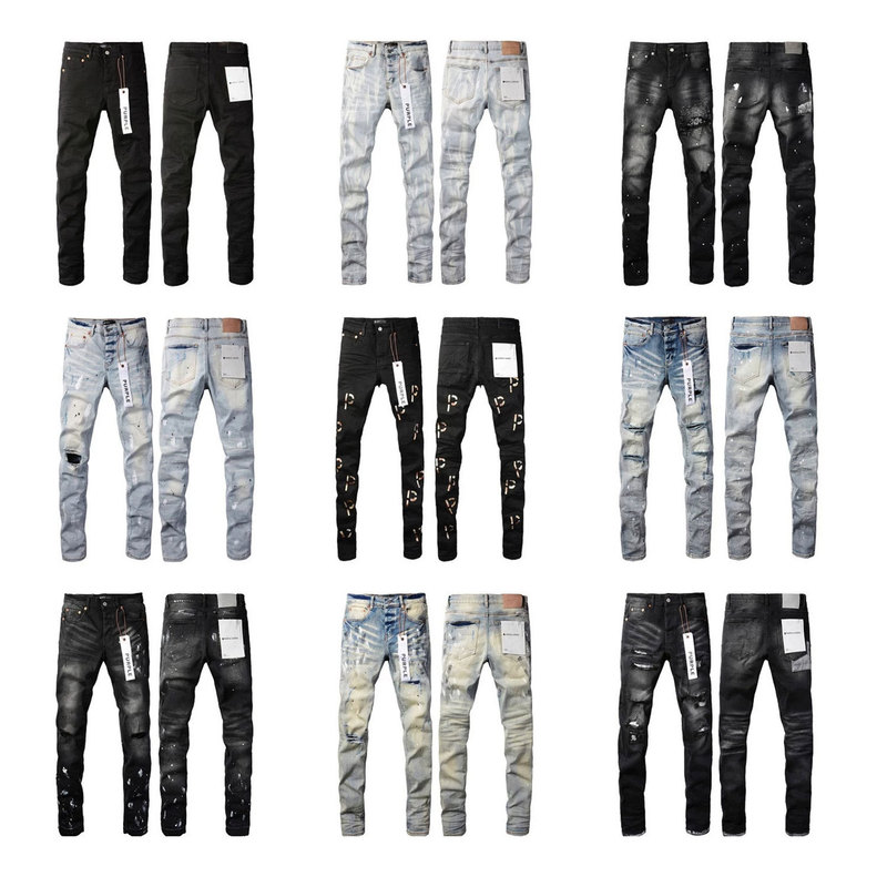 European and American trendy brand LIMITED PURPLE JEANS, fashionable ripped and distressed slim-fit limited edition purple jeans European and American trendy brand LIMITED PURPLE JEANS, fashionable ripped and distressed slim-fit limited edition purple jeans