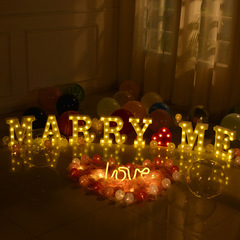 marry me LED letter lights English numbers happy birthday lights party confession atmosphere scene layout styling