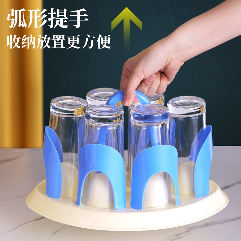 Glass handheld glass holder, plastic drying rack