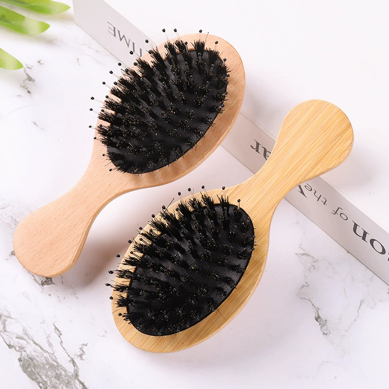 Новый бамбук милый мини-расческа на воздушной подушке для домашнего использования