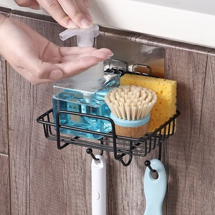 Iron punch-free soap box wall-mounted soap holder household bathroom draining soap holder with hook soap holder