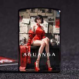 炫酷美女图片照片煤油打火机翻盖复古砂轮防风试个性潮流送男友