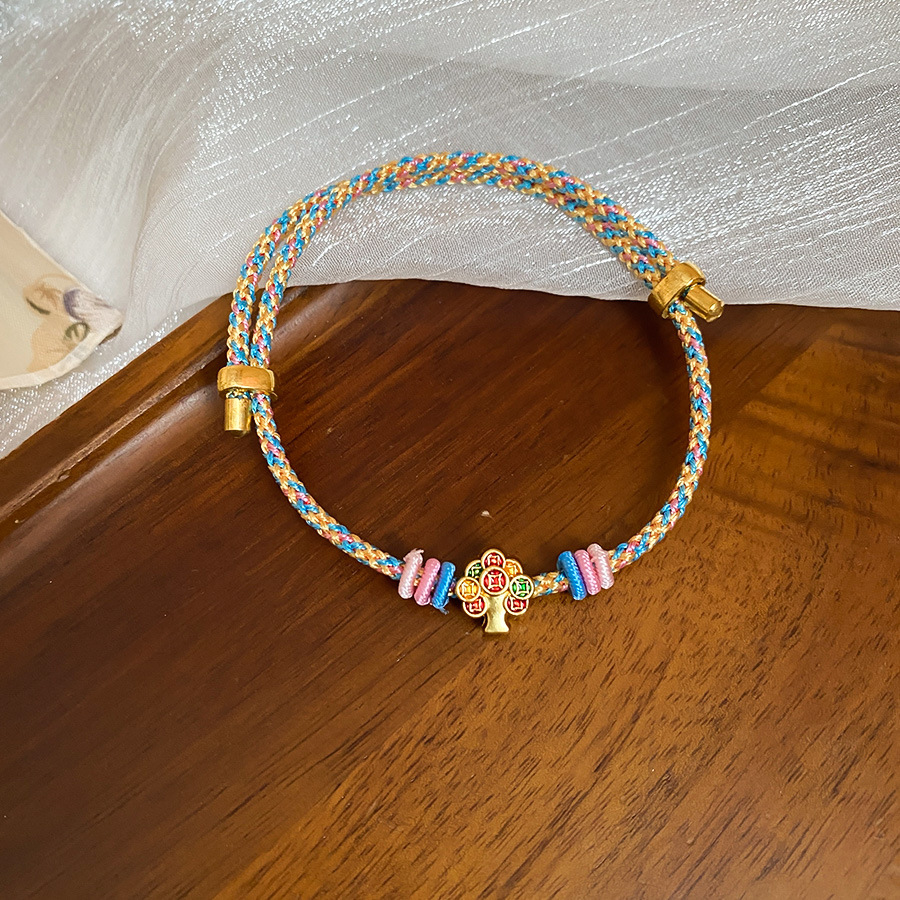 Pulsera colgante tejida a mano con calabaza de flores que gotea aceite, nueva pulsera china fresca y dulce, joyería de alta gama de nicho