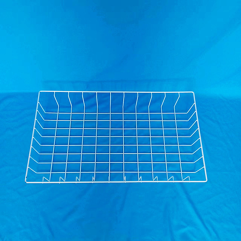 厂家生产白色置物网篮办公室文件网格篮厨房收纳隔物篮大号铁艺篮