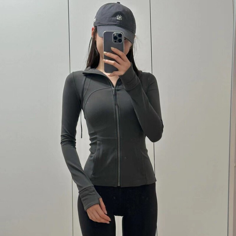 LULU Same Yoga Clothes Women's Deflne Hooded Jacket Sports Slim-fit Slim-fit Casual Cardigan Sun-protective Jacket LULU Same Yoga Clothes Women's Deflne Hooded Jacket Sports Slim-fit Slim-fit Casual Cardigan Sun-protective Jacket