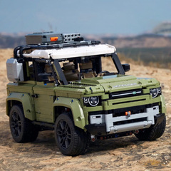 路虎経典衛士クロスカントリー模型自動車はレゴ機械セットの難易度の高い男の子と一緒におもちゃの積み木を作ります。