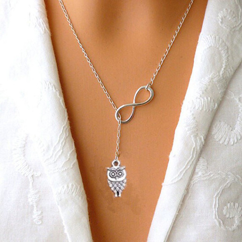 Retro Minimalist Lucky Number 8 Cross Short Chain Necklace Owl Anchor Bird Necklace Accessories Wholesale