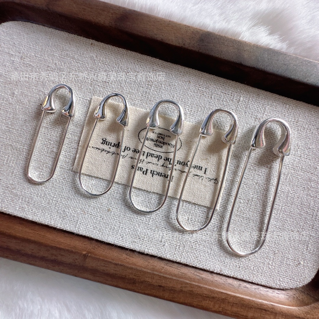 S925 sterling bạc bạc trơn đơn giản trâm cài trâm cài kẹp giấy treo mặt dây chuyền hạt phụ kiện đan tự làm thủ công