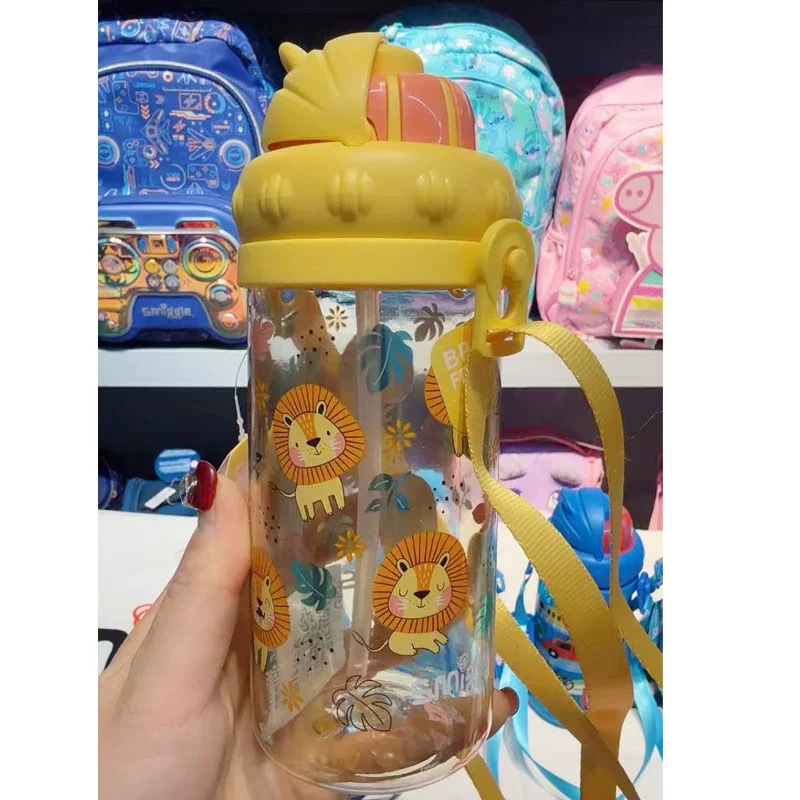 Australian smiggle taza de agua pajita plástico para niños estudiantes ligero y transparente taza de mano botella de agua de alto valor
