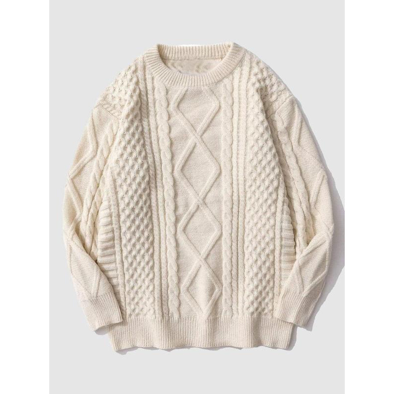 B 47432 Unisex Cable Knit Sweater Men's and Women's Aran Sweater Cross-Border Aliexpress