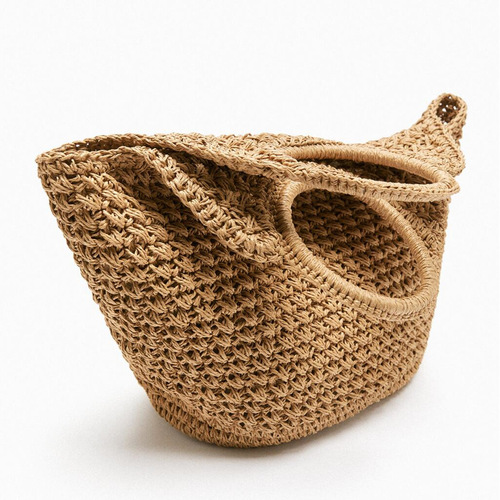 Summer new women's bag simple casual holiday style woven handbag open large capacity beach bag straw bag