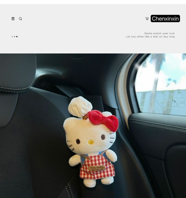 Cute Kt Cat Shoulder Protector Seatbelt Decoration Car Anti-Wear Clothing Protective Cover Universal for All Seasons Cartoon Doll for Girls