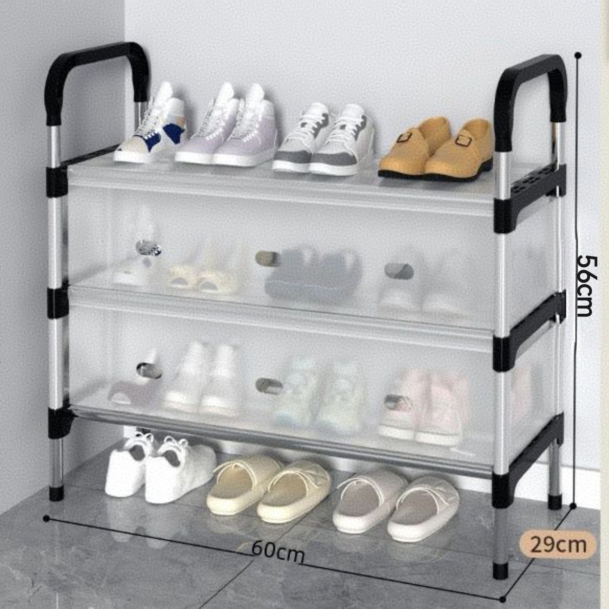 El zapatero a prueba de polvo Ostin es fuerte, duradero y grueso, zapatero de almacenamiento de dormitorio, zapatero de gran capacidad para el hogar, zapatero multicapa