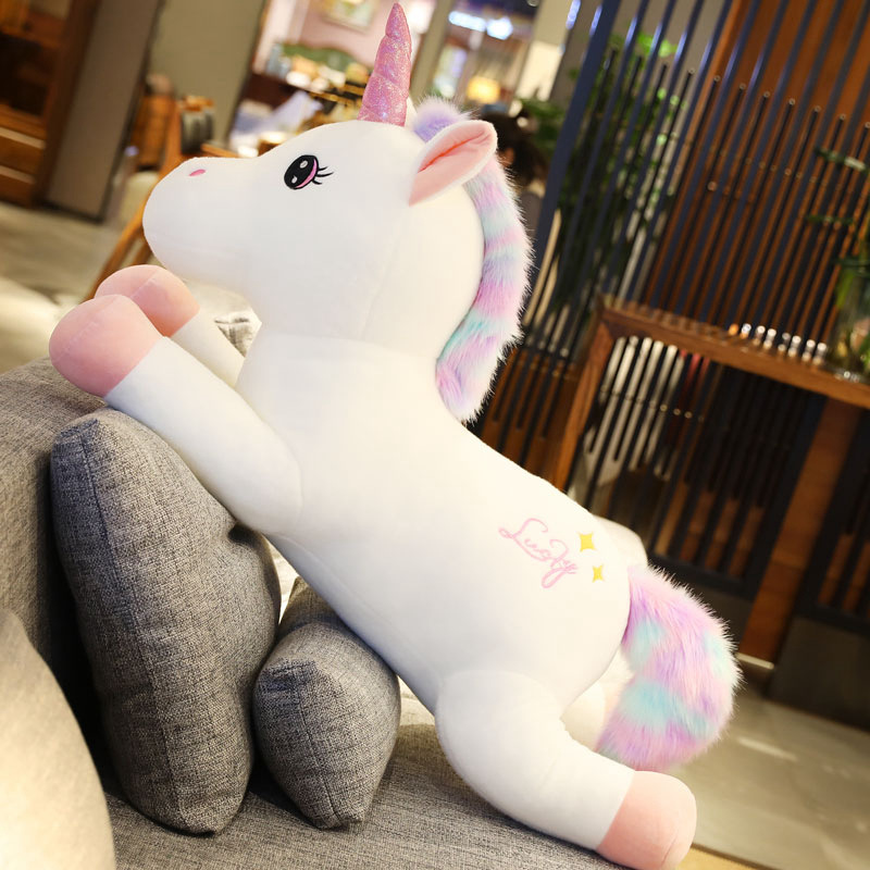 Regenbogen-Einhorn-Plüschtier, Glücksstern-Pegasus-Kissen für Mädchen, Kuscheltier, weiches Spielzeug, süßes Geschenk_voghion.com