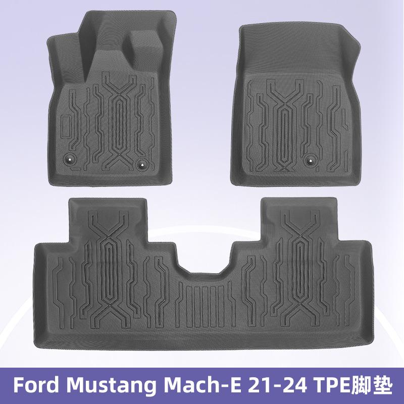 Para Ford Mustang Mach-E 2021-2024TPE Foot Pad 3D All Weather Foot Pad