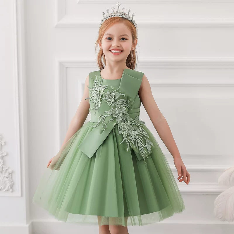 Sticker with bow, small princess costume, wedding dress, for catwalk