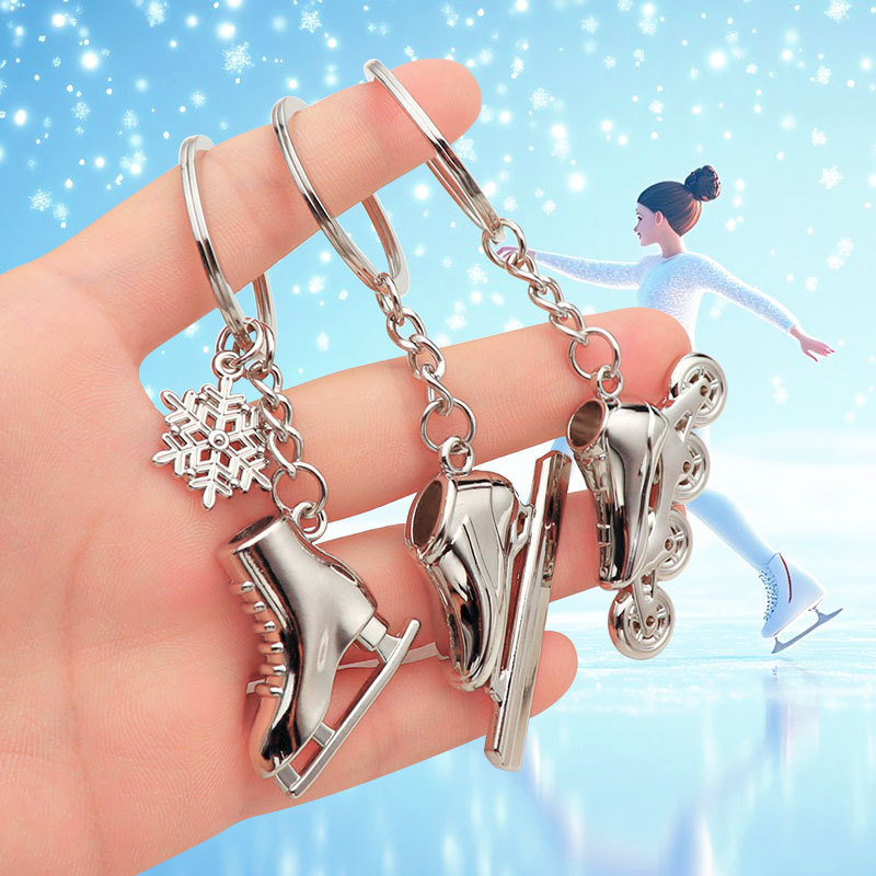 Winter Snow Games Sled Board Keychain Snowboard Key Pendant Snow Sports Lovers Gift