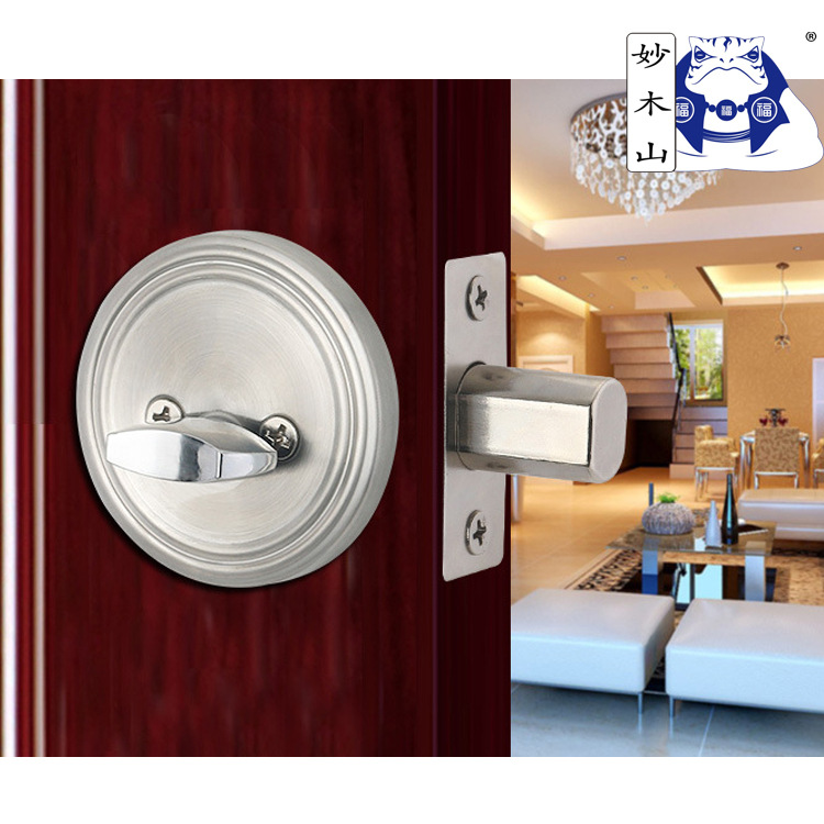 Fabricante Suministra Cerraduras de Puerta Interiores de Acero Inoxidable 201, Cerradura de Puerta de Cabeza Única con Núcleo de Cobre, Pestillo de Tres Barras, Modelo para Comercio Exterior Transfronterizo.