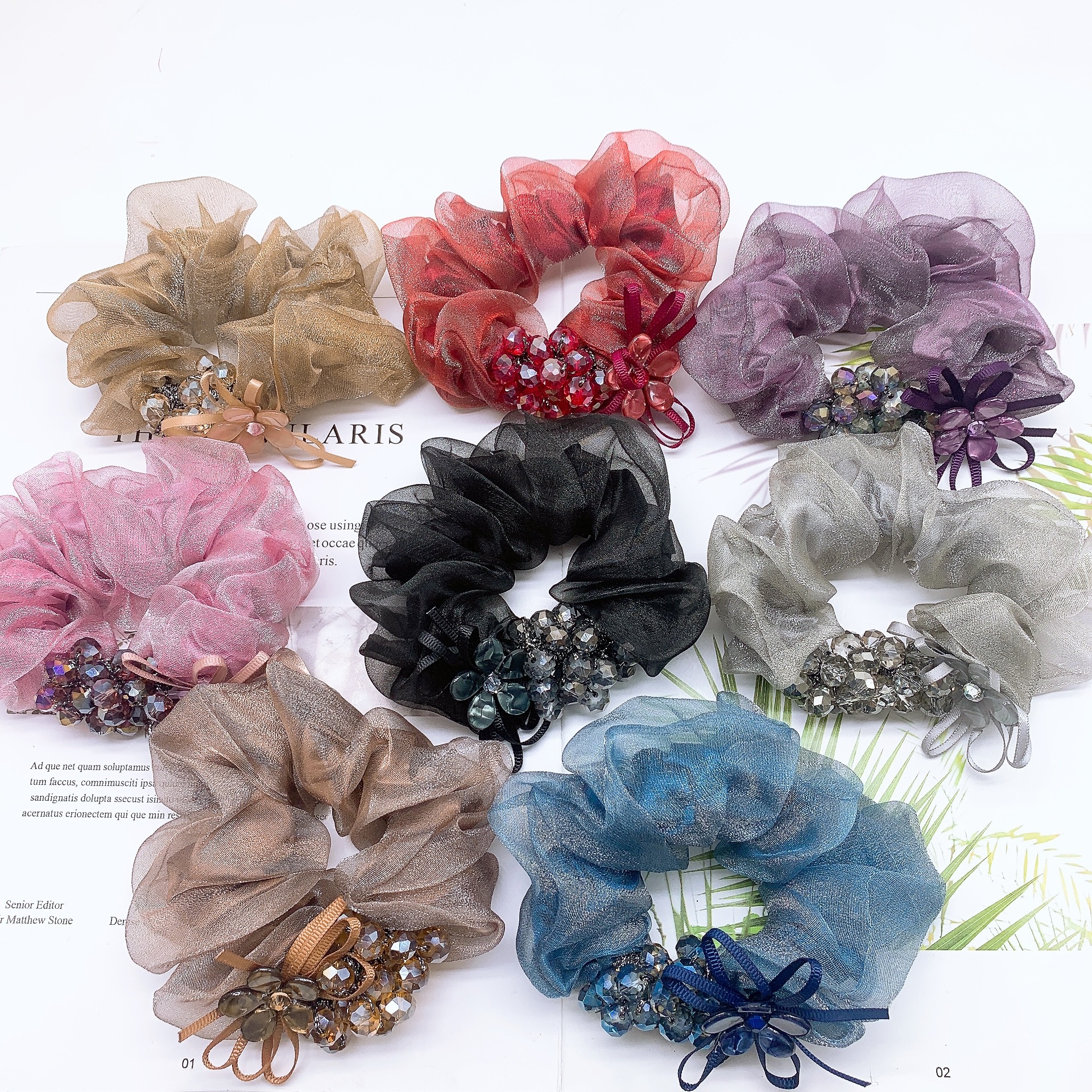Chouchou pour chignon accessoire cheveux fleur en acétate_voghion.com
